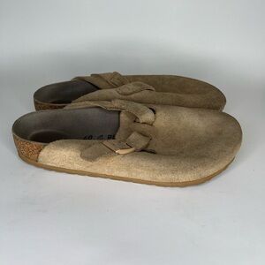 Birkenstock Tan Boston Suede Clogs